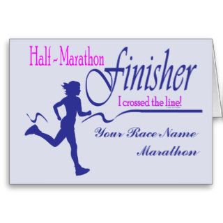 Running Half Marathon Finisher Add Race Name Cards