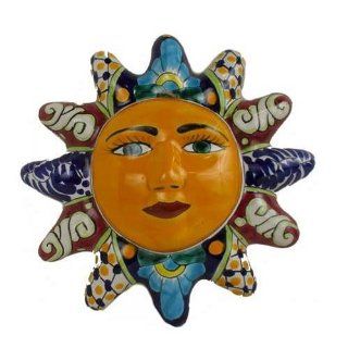 Talavera Sun Face with Rays Wall Decor, Large   Assorted Colors   Wall Sculptures