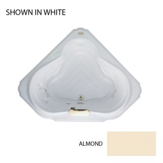 Jacuzzi Bellavista 59 in L x 59 in W x 22 in H 2 Person Almond Acrylic Corner Drop In Whirlpool Tub and Air Bath
