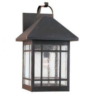 Sea Gull Lighting 85028 71 Craftsman / Mission 1 Light Outdoor Wall Sconce from the Largo Collection, Antique Bronze   Wall Porch Lights  