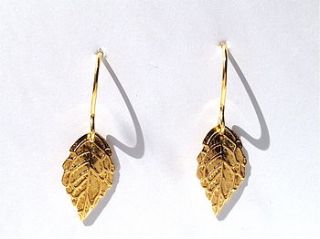 gold leaf earrings by brox rocks