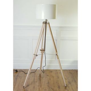 beech & brass tripod lamp with shade by the orchard