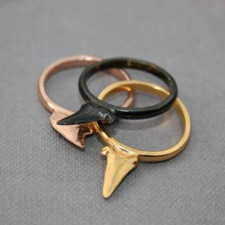 mixed plate shark tooth ring by beau & arrow