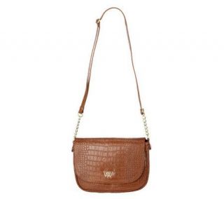 Wendy Williams Croco Leather Shoulder Bag —