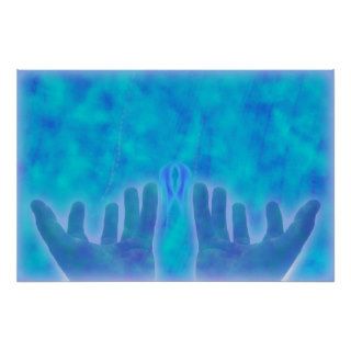 blue energy healing hands by healing love poster