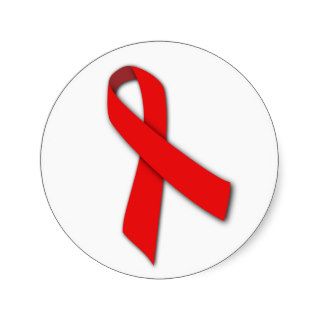 Red Solidarity Ribbon of People Living with AIDS Stickers
