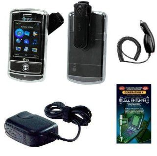 Cell Phone Accessories Bundle for AT&T LG Shine CU720 (Includes; Clear Hard Cover with Optional Belt Clip, Rapid Car Charger, Home Wall Charger, Generation X Antenna Booster) Cell Phones & Accessories