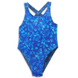 Tidepools Swimwear   Girls One Piece Flower Swimsuit, Navy 21978 2/3 Clothing