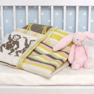 animal knitted baby blanket by smitten