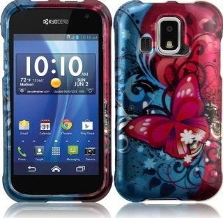 Kyocera Hydro XTRM C6721 ( US Cellular ) Phone Case Accessory Pretty Butterflies Hard Snap On Cover with Free Gift Aplus Pouch Cell Phones & Accessories