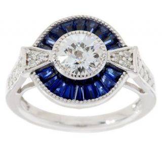 TOVA Diamonique Simulated Blue Sapphire Ring, Sterling —