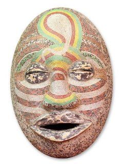 Congolese wood African mask, 'Kasai River God'   Decorative Masks