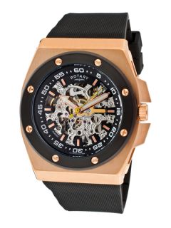Mens Editions Casual Black & Rose Gold Watch by ROTARY