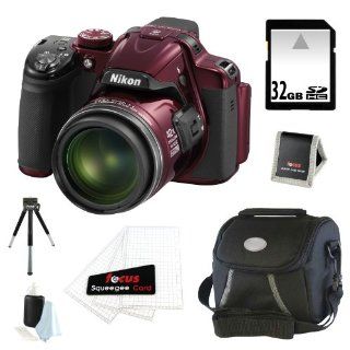 Nikon COOLPIX P520 18.1 MP CMOS Digital Camera with 42x Zoom and "GPS" (Red) + 6pc Bundle 32GB Accessory Kit  Digital Slr Camera Bundles  Camera & Photo