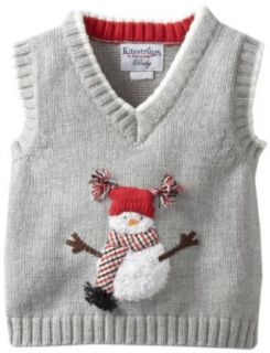 Kitestrings Baby Boys Newborn Snowman Sweater Vest, Graphite, 3 6 Months Clothing