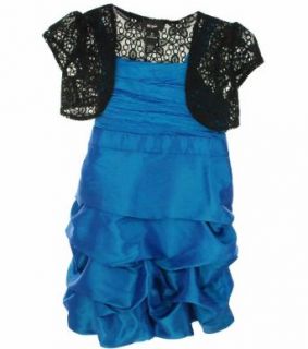 BCX Sleeveless Dress with Crochet Bolero Turquoise 14 Special Occasion Dresses Clothing