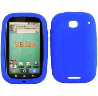 Blue Silicone Jelly Skin Case Cover for Motorola Bravo MB520 Cell Phones & Accessories
