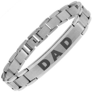 stainless steel dad id bracelet 8 5 $ 49 00  no minimum
