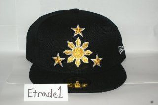 Black and Gold Philippines New Era Fitted 59Fifty Hat Filipino Cap  Sports Related Hard Hats  Sports & Outdoors