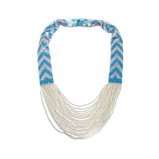 Himalayan Gems™ Chevron Pattern Embroidered Bead Necklace