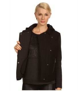 tibi Bonded Techy Twill Outerwear Quilted Oversized Moto Jacket w/ Hood