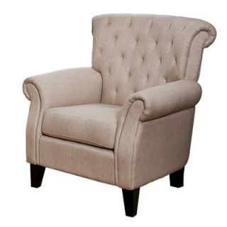 Home Loft Concept Prague Tufted Linen Club Chair NFN1519 Color Beige Linen