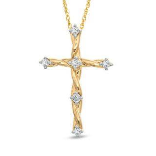 CT. T.W. Diamond Twine Cross Pendant in 10K Gold   Zales