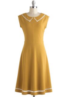 Author Outings Dress in Goldenrod  Mod Retro Vintage Dresses
