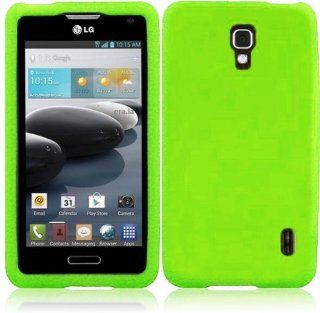 Importer520 Soft Cover Gel Skin Case For LG Optimus F6 D500   Neon Green Cell Phones & Accessories