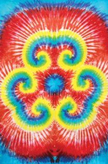 Triple Spiral Tie_dye Rainbow 60x90 Inches   Tapestries
