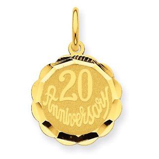 14K Happy 20th Anniversary Charm Jewelry
