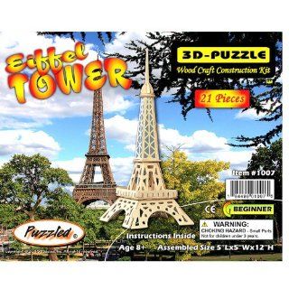 Puzzled Eiffel Tower 3D Natural Wood Puzzle  