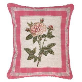 Rose and Pink Plaid Petit point Decorative Pillow Throw Pillows