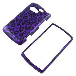 Purple Leopard Print Protector Case for Kyocera Rise C5155 Cell Phones & Accessories