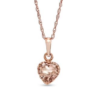 0mm Heart Shaped Simulated Morganite Doublet Crown Pendant in