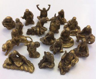 Shop Brass Eighteen Lohan Buddha Statues Set at the  Home Dcor Store