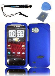 IMAGITOUCH(TM) 4 Item Combo For HTC Rezound Vigor 6425 Snap On Hard Shell Plastic Rubberized Case Cover Phone Protector Faceplate   Blue (Stylus Pen, ESD Shield Bag, Pry Tool, Phone Cover) Cell Phones & Accessories