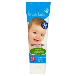 Brush Baby Baby & Toddler Toothpaste (0 3Yrs)   Gentle Apple Mint Flavour (50ml)  Baby Training Toothpaste  Baby