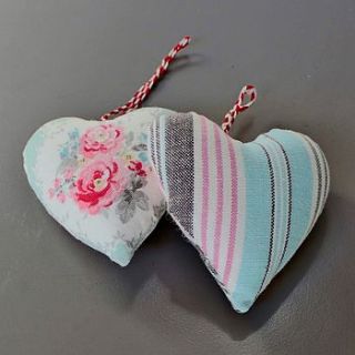 set of two padded hanging hearts by marquis & dawe