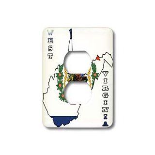 3dRose LLC lsp_58769_6 West Virginia State Flag in The Outline Map And Letters for West Virginia 2 Plug Outlet Cover   Outlet Plates  