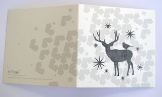 handprinted christmas cards deer by lollipop designs