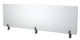 Clamp on Desk Top Divider, Frosted Acrylic Privacy Screen, 60"W x18"H  Panel Screens 
