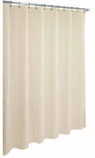 Ex Cell Home Fashions By Appointment Waffle Weave Cotton Shower Curtain, Natural   Fabric Shower Curtain