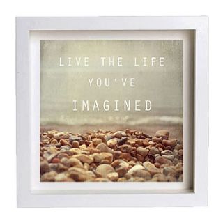 seaside 'live the life you've imagined' print by rossana novella wall decor