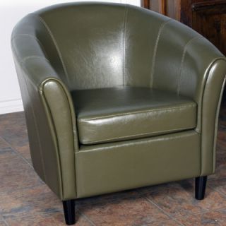 Home Loft Concept Manchester Bonded Leather Barrel Chair NFN1150 Color Avocado