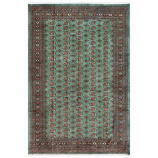 Pakistani Hand knotted Bokhara Teal/ Ivory Wool Rug (7' x 10'3) 7x9   10x14 Rugs
