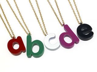 personalised enamel initial necklace by anna lou of london
