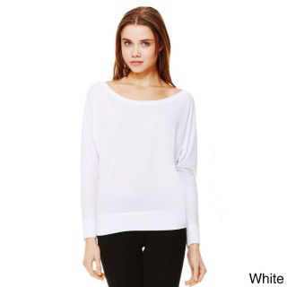 Bella + Canvas Bella Womens Off the shoulder Long Sleeve Shirt White Size XL (16)