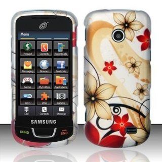 For Stright Talk Tracfone Net 10 Samsung T528g Accessory   Red Flower Hard Case Proctor Cover + Lf Stylus Pen Cell Phones & Accessories
