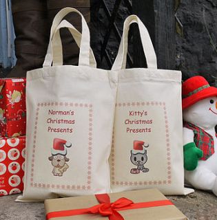 personalised christmas 'pet' bag by andrea fay's